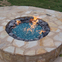 Customer Fire pit with fire glass in it