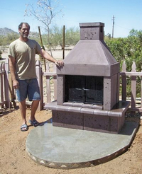 Customer with his mirage fireplace