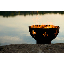 Fire Pit Art 36" Fleur de Lis Wood Burning Fire Pit