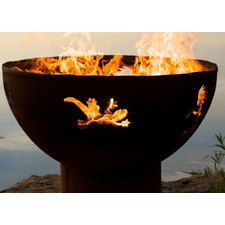 Fire Pit Art 36" Kokopelli Wood Burning Fire Pit