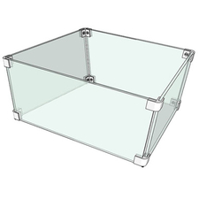 The Outdoor Plus 44" x 44" X 8" Tempered Glass Square Wind Guard