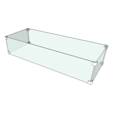 The Outdoor Plus 14" x 58" X 8" Tempered Glass Rectangular Wind Guard