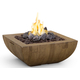American Fyre Designs 36" Reclaimed Wood Bordeaux Square Fire Bowl FyreStarter Bluetooth | 430-H6C in French Barrel Oak (FO)