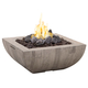 American Fyre Designs 36" Reclaimed Wood Bordeaux Square Fire Bowl FyreStarter Bluetooth | 430-H6C in Silver Pine (SP)
